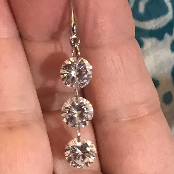 New Swarovski .925 Sterling Silver Crystal Drop Earrings - Picture 4 of 4